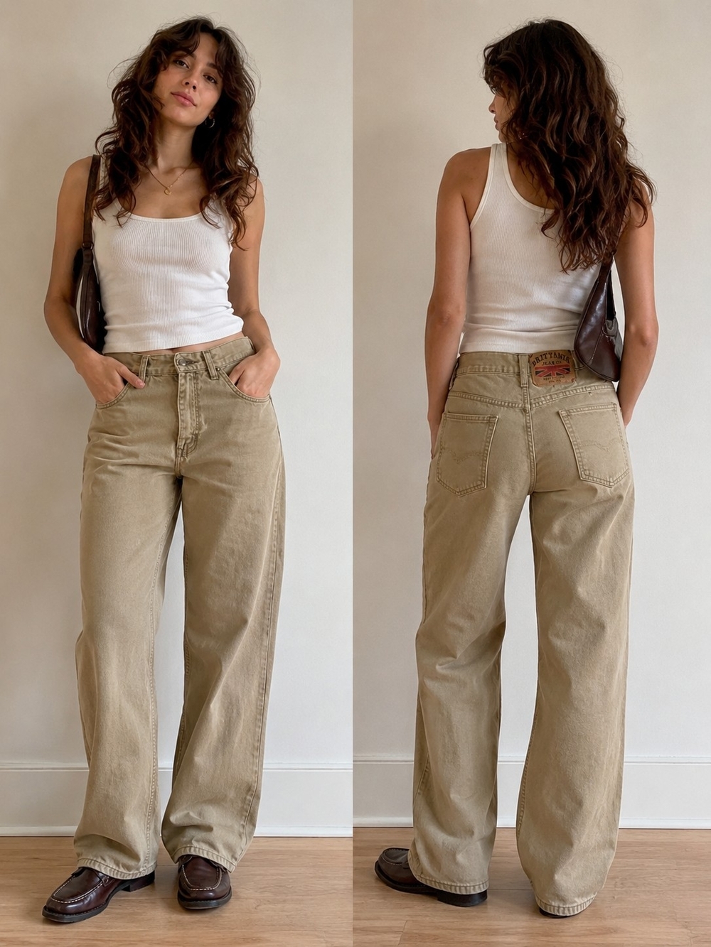 Vintage Brittania 29X28 Straight Leg Jeans in Khaki